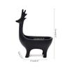 BOOMLATU Creative Resin Deer Statues Jewelry Tray Key Tray Organizer for Entryway,Table, Home,Bar and Office (Black) view 3
