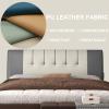 Leather Headboard Backrest Reading Pillow Large Back Support Pillow for Sitting Up in Bed Rest Wedge Pillow with Removable Upholstered Cover,C,with headboard 74.8"/190cm view 4