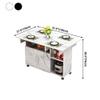 NIUYAO Folding Dining Table, Versatile Rectangular Drop Leaf Table with 4 Wheels 5 Storage Racks Space Saving for Dining Room Kitchen Leisure Coffee Table -White 51" L x 27.5" W x 29.5" H view 2