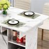 NIUYAO Folding Dining Table, Versatile Rectangular Drop Leaf Table with 4 Wheels 5 Storage Racks Space Saving for Dining Room Kitchen Leisure Coffee Table -White 51" L x 27.5" W x 29.5" H view 3
