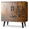Giantex Storage Cabinet Buffet Sideboard with Doors, Pull-Out Drawer, Freestanding Floor Cabinet, Cupboard for Living Room, Entryway, Dining Room, Bar (Rustic Brown) view 1