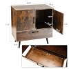 Giantex Storage Cabinet Buffet Sideboard with Doors, Pull-Out Drawer, Freestanding Floor Cabinet, Cupboard for Living Room, Entryway, Dining Room, Bar (Rustic Brown) view 3