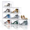 Amllas 8 Pack Shoe Boxes Clear Plastic Stackable, Large Shoe Storage Organizer with Lids,Drop Side Shoe Containers for Entryway,Sneaker Storage Fit up to US Size 13 (13x 10.6x 8.3) view 1