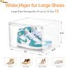Amllas 8 Pack Shoe Boxes Clear Plastic Stackable, Large Shoe Storage Organizer with Lids,Drop Side Shoe Containers for Entryway,Sneaker Storage Fit up to US Size 13 (13x 10.6x 8.3) view 2