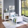CKLMMC Vintage Toddler Bed with Reversible Headboard and Footboard Panel, The Perfect Transition Bed with Two Side Safety Rails,JPMA Certified (White#T^) view 3