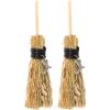GANAZONO 2pcs Broom Pendant Halloween Broom Crafts for Home Decor Unique Retro Style Charms for Seasonal Scene Layout view 1