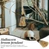 GANAZONO 2pcs Broom Pendant Halloween Broom Crafts for Home Decor Unique Retro Style Charms for Seasonal Scene Layout view 2