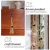GANAZONO 2pcs Broom Pendant Halloween Broom Crafts for Home Decor Unique Retro Style Charms for Seasonal Scene Layout view 3