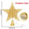 DULEFUN 11.8 Inch LED Star Tree Topper - Gold Metal Ornament with 20 Lights for Christmas Tree Decoration New Year Holiday Decor view 2