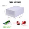 20pcs Shoe Storage Box Foldable Storage Plastic Clear Home Organizer Stackable Shoe Organizer Boxes, Clear Plastic Shoe Organizer for Closet, Easy Assembly Space Saving Foldable Shoe Holder Containers Bins view 2