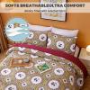 100% Cotton Bohemian Quilt Set Queen Size Vintage Elephant Pattern Bedding Luxury Flower Quilt Lightweight Reversible Bedspread Coverlets All Season Bed Set,1Quilt 2 Pillow Shams view 3
