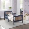 CKLMMC Vintage Toddler Bed with Reversible Headboard and Footboard Panel, The Perfect Transition Bed with Two Side Safety Rails,JPMA Certified (Blue#T^) view 1