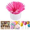Cake Pop Stick, 100Pcs 4 inch Lollipop Sticks Pink Lolly Candy Stick Treat Stick for Cakepop Hard Candy Suckers Chocolate view 4