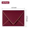 A6 Luxury Burgundy Invitation 4x6 Envelopes - 50 Pack, Self Seal, For 4x6 Cards| Perfect for Weddings, Invitations, Photos, Graduation, Baby Shower| 6.5 x 4.75 Inches view 2