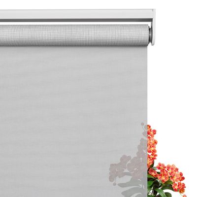 Sulugood Light Filtering Blinds for Windows Cordless 5% Openness Solar Fabric Roller Shades Sheer and Glare Reduce Window Shades for Home Door Living Room Gray,37" W x 76" H