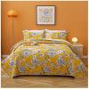 3-Piece Floral Print Queen Size Quilt Set (90" X 98") Vibrant and Bright Bohemian Cotton Quilt Set Reversible Patchwork Bedspread Coverlet Queen Size Bed Cover,A,Queen(90"98" view 1