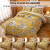 3-Piece Floral Print Queen Size Quilt Set (90" X 98") Vibrant and Bright Bohemian Cotton Quilt Set Reversible Patchwork Bedspread Coverlet Queen Size Bed Cover,A,Queen(90"98" view 4