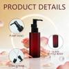 100ml Glass Oil Pump Bottle 2 Pack, Lockable Refillable Empty Dispenser Bottles for Massage Oil, Makeup Remover, Lotion, Essential Oil, Leak-Proof Dark Red Frosted Glass view 4