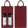 Shintop Double Wine Bag with Window, Felt Wine Carrier Tote with Handle Reusable Bottle Gift Bag for Party Favors Travel, Camping(1pc, Red) view 1