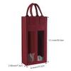 Shintop Double Wine Bag with Window, Felt Wine Carrier Tote with Handle Reusable Bottle Gift Bag for Party Favors Travel, Camping(1pc, Red) view 2
