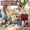 Shintop Double Wine Bag with Window, Felt Wine Carrier Tote with Handle Reusable Bottle Gift Bag for Party Favors Travel, Camping(1pc, Red) view 4