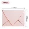 50 Pack A6 Pink Envelopes With Rose Gold Border 4 x 6 - V flap, Quick Self Seal, For 4x6 Cards| Perfect for Weddings, Invitations, Photos, Graduation, Baby Shower (Pink-rose golden border) view 2