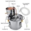 Stainless Steel Distiller with All-Copper-Tube Condenser, Home Brewing Kit with Thermometer, for DIY,6l/1.5gal view 2