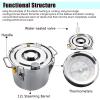 Stainless Steel Distiller with All-Copper-Tube Condenser, Home Brewing Kit with Thermometer, for DIY,6l/1.5gal view 3