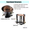 Stainless Steel Distiller with All-Copper-Tube Condenser, Home Brewing Kit with Thermometer, for DIY,6l/1.5gal view 4