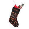SunFancyCustom Personalized Custom Name Christmas Stockings Black and Orange Dog Paw Print Holiday Birthday Decor for Kid Pets 17.52 x 7.87 Inch view 1
