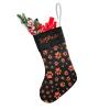 SunFancyCustom Personalized Custom Name Christmas Stockings Black and Orange Dog Paw Print Holiday Birthday Decor for Kid Pets 17.52 x 7.87 Inch view 2