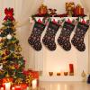 SunFancyCustom Personalized Custom Name Christmas Stockings Black and Orange Dog Paw Print Holiday Birthday Decor for Kid Pets 17.52 x 7.87 Inch view 3