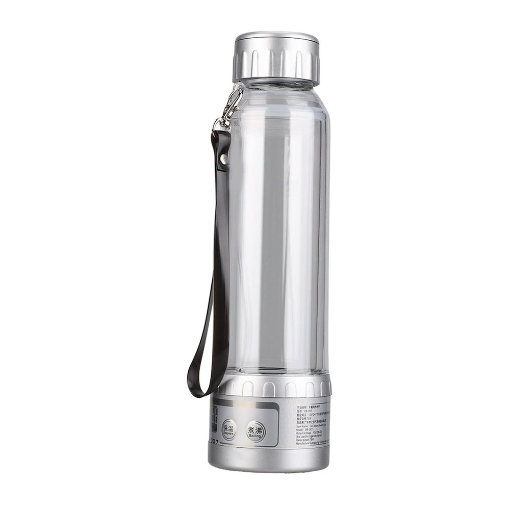 280ml Car Heated Coffee Cup Travel Mug, Electric Travel Kettle, Portable Heating Cup Holder Water Boiler for Car Making Tea, Coffee, Milk(Silver)