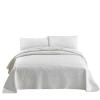 XXRBB Quilted Bedspread Embossed Coverlet with 2 Pillow Shams, Solid Color Cotton Bed Cover Set,White,Double 230x250cm view 1