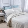 XXRBB Quilted Bedspread Embossed Coverlet with 2 Pillow Shams, Solid Color Cotton Bed Cover Set,White,Double 230x250cm view 3
