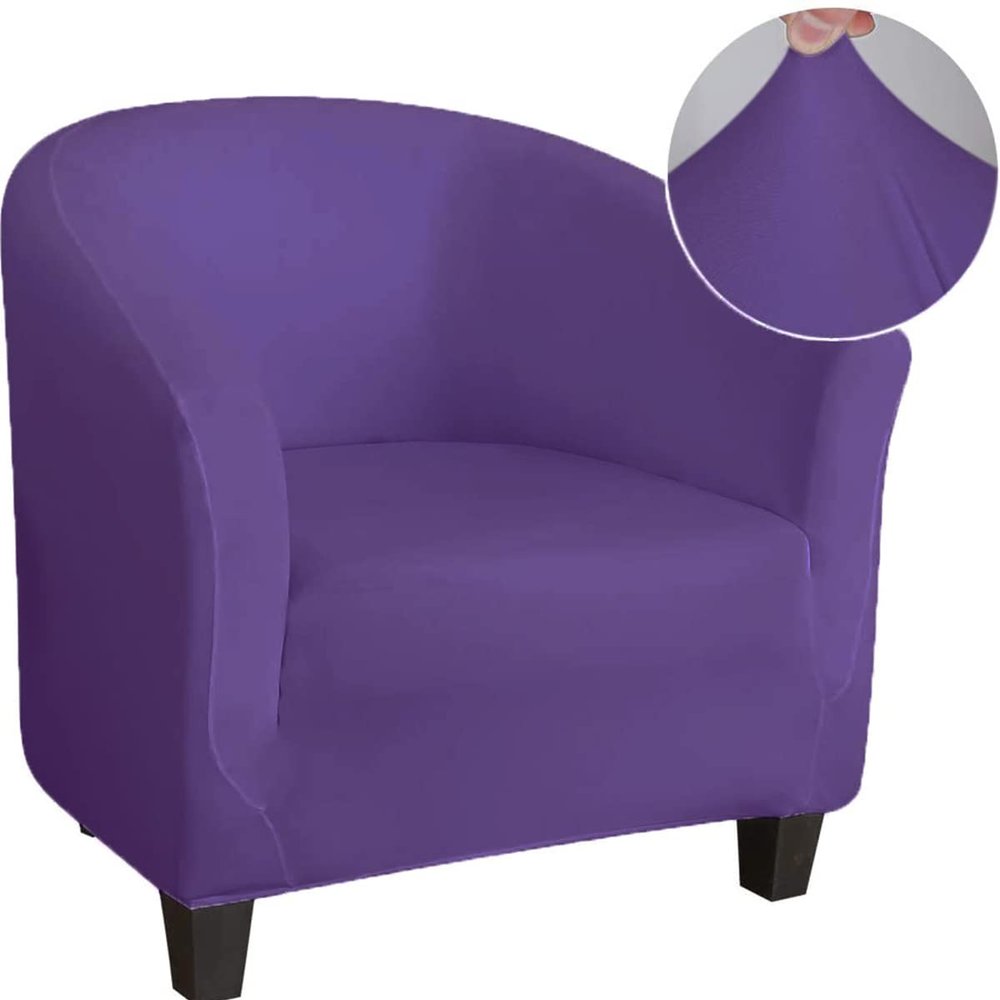 youyoucool Club Chair Slipcover Stretch Spandex Barrel Chair Covers Removable Tub Chair Slipcovers Armchair Sofa Cover Couch Furniture Protector Arm Chair Cover for Living Room3 Piece deep Purple
