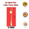 12 Pieces Gold Salad Forks Set, Stainless Steel Flatware Utensils, Home & Kitchen Metal Cutlery Set, Heavy Duty Silverware Small Forks 6.8 Inch, New Appartment Essential Tableware view 2
