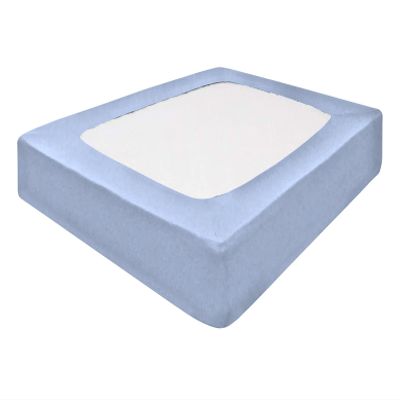 Fabricom Box Spring Cover Cal-King Size - 100% Egyptian Cotton Wrap Around 4 Sides Bed Skirt for Hotel & Home, Fits Box Springs up to 16 - Cal-King, Light Blue