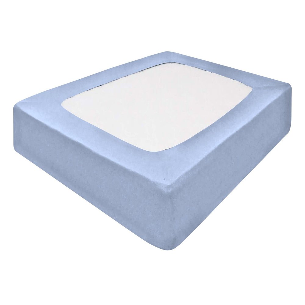 Fabricom Box Spring Cover Cal-King Size - 100% Egyptian Cotton Wrap Around 4 Sides Bed Skirt for Hotel & Home, Fits Box Springs up to 16 - Cal-King, Light Blue