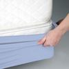 Fabricom Box Spring Cover Cal-King Size - 100% Egyptian Cotton Wrap Around 4 Sides Bed Skirt for Hotel & Home, Fits Box Springs up to 16 - Cal-King, Light Blue view 4