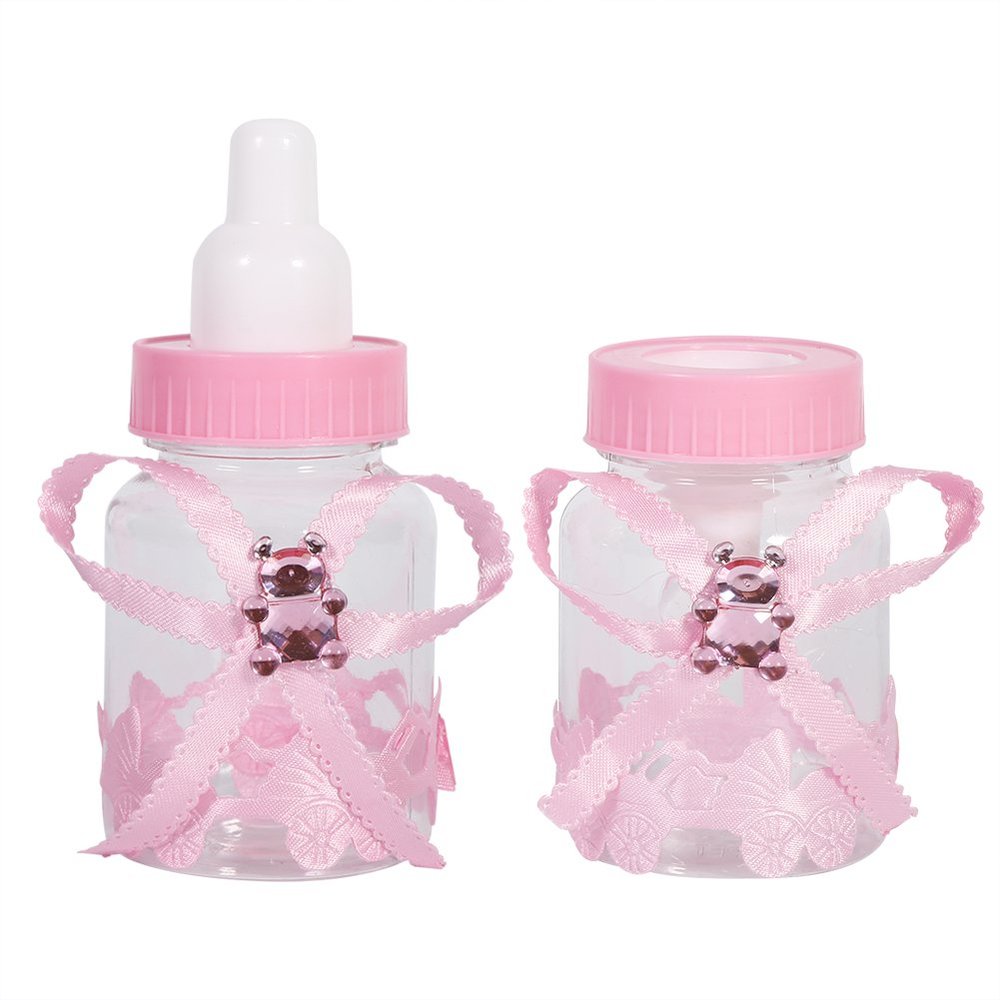 Candy Chocolate Bottles Box Artificial Flower Rose for Infants Shower Bottles Party Favors Gifts Decorations (Pink), 50Pcs Feeding Bottle Candy Box, 50Pcs Feeding Bottle Candy Box, Candy Chocolate B