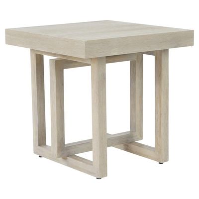 Unique Furniture Contemporary Wood End Table in Barley Natural
