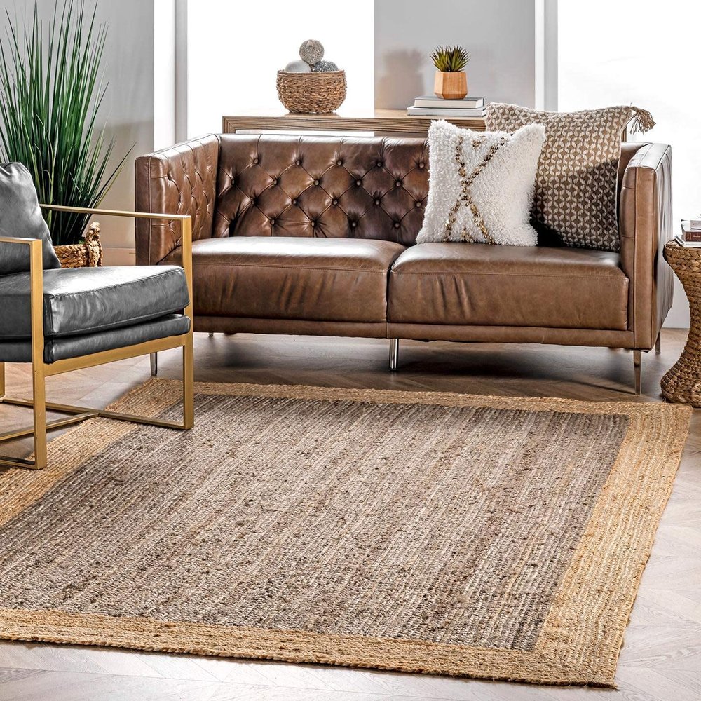 Yonir Exports Rectangle Hand Braided Natural Grey Jute Living Room Area Rug Carpet, Rugs for Living Indoor & Outdoor-2x10 Feet