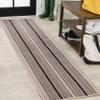 JONATHAN Y Double Stripe Indoor Outdoor Runner Rug 2X8 Black/Beige, Haynes Modern for Backyard, Patio, Porch, Easy-Cleaning, High Traffic, Pet-Friendly, Non-Shedding (SMB202D-28) view 1