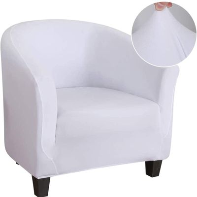 youyoucool Club Chair Slipcover Stretch Spandex Barrel Chair Covers Removable Tub Chair Slipcovers Armchair Sofa Cover Couch Furniture Protector Arm Chair Cover for Living Room2 Piece White