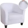 youyoucool Club Chair Slipcover Stretch Spandex Barrel Chair Covers Removable Tub Chair Slipcovers Armchair Sofa Cover Couch Furniture Protector Arm Chair Cover for Living Room2 Piece White view 1