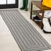 JONATHAN Y Concentric Squares Indoor Outdoor Runner Rug 2X8 Black/Light Gray, Chevron Modern for Backyard, Patio, Porch, Easy-Cleaning, High Traffic, Pet-Friendly, Non-Shedding (SMB206B-28) view 1