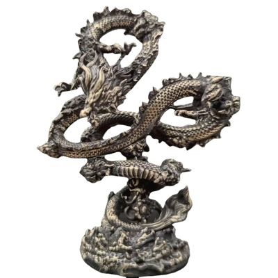 4.33In 3D Brass Dragon Casting Statue,Animal Metal Zodiac Dragon Figurine Home Office Decor Desktop Crafts Sculpture Decoration Collection