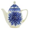 Polmedia Polish Pottery Tea or Coffee Pot UNIKAT - Morning Frost Pattern Handmade in Boleslawiec Poland + Certificate of Authenticity view 3