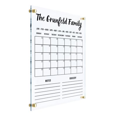 Family Calendar for Wall Vertical with Side Headers - Personalized Dry Erase Board, Vertical Wall Calendar, Monthly and Weekly Calendar, Housewarming Gift, Goals, To Do (18"x24", Extra Package)